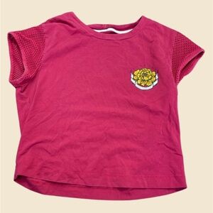 Puma Red Tee with Yellow Floral Accent